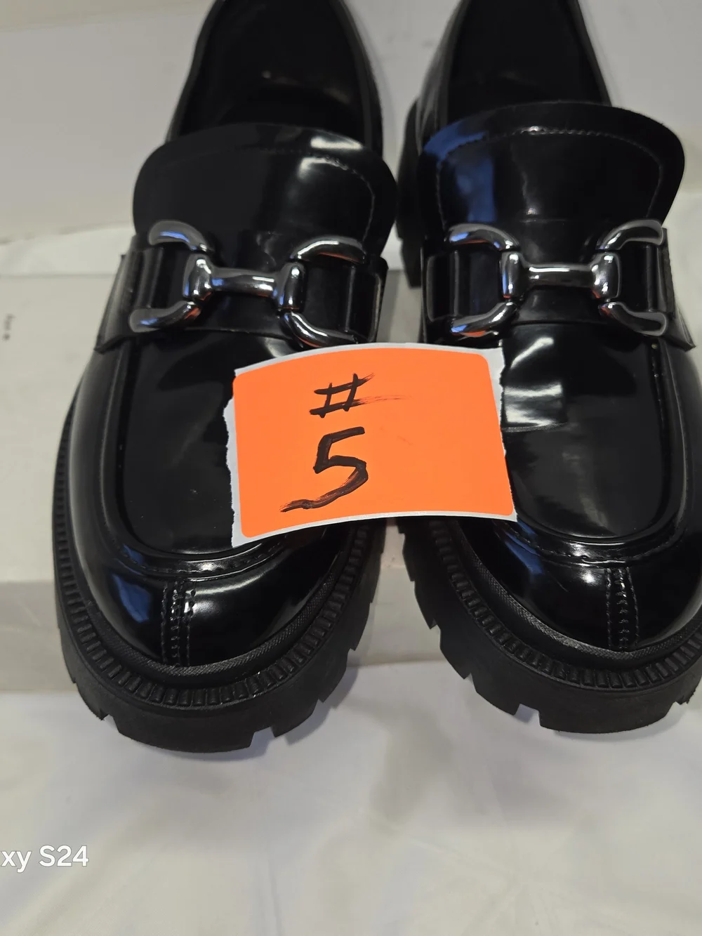 Madden Girl Womens Ashlee Black Slip-On Loafers Shoes 9 New 1”  Blocky Heel